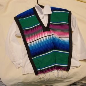 Authentic mexican poncho with under shirt